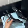 scarpe eleganti eleganti sandali estivi a triangolo in pelle spazzolata scarpe da donna décolleté con cinturino alla caviglia calzature di lusso da donna tacchi alti party wedding4566