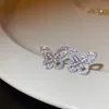 Boucles d'oreilles papillon creuses scintillantes pour femmes, en cristal Zircon, pour cadeau de fête, bijoux à la mode