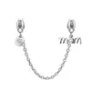 925 سحر Siver Beads لـ Pandora Charm Bracelets مصمم للنساء Mom Safety Chain Cocktail Charm Beads DIY Women Jewelry Making Berloque