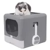 Other Cat Supplies Cat Litter Box Foldable Top Entry Litter Box with Cat Litter Scoop Drawer for Medium and Large Cats 230324