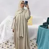 Etnische kleding Ramadan Hoody Abaya genaaid hijab sjaal Gebedjurk Moslim Eid Nida Loose Abayas voor vrouwen Jilbab Kaftan Robe Islam Dubai Djellaba 230324
