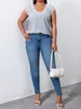 Women's Plus Size TShirt Grey 4XL Lace T Shirt's Short Sleeve V Neck Curvy Oversized Blouses 2023 Summer Casual Solid Female Tops 230324