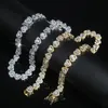 Drop Ship Luxury Wedding Necklace Paved 5A Heart Cz Stone Plated Gold Silver for Women Lady Iced Out Punk Jewelry Gift
