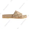 Toppkvalitet Embroider Sandal Mule Canvas Luxury Designer Slipper Summer Slide Women Men Classic Platform Casual Shoe Beach Sandale Sports Sliders Flat Heel 35-46 Box