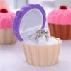 Jewelry Pouches Cute Velvet Cupcake Shaped Wedding Ring Box Earring Necklace Holder Display Organizer Packaging Gift Wholesale HZ014
