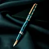 Fountain Pens Hongdian N7 Tłok tłok tłokowy nóż Nib Piękny zielony szary totem cap