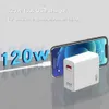 120W Charger Super Fast Charging Kit QC5.0 Laddningshuvud helt kompatibelt med brittiska förordningar för Huawei Xiaomi