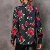 Frauen Blusen Floral Print Bluse Mode Krawatte Schlange Haut Hemd Einreiher Langarm 2023 Herbst Frühling Kleidung 24157