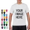 T-shirts pour hommes sans prix coton à manches courtes couleur unie Oneck t-shirt hauts t-shirt personnalisé imprimer votre propre design imprimé t-shirt unisexe 230323