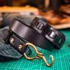 Belts High Quality Genuine Leather Belt For Men Handmade Brass Hook Buckle Vintage Luxury Designer Cowboy Jeans Strap Cintos Man