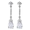 Boucles d'oreilles pendantes en cristal et zircone cubique pour femmes, accessoires de luxe, couleur argent, bijoux tendance de mariage de tempérament