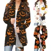 Damenjacken Hautfreundlicher Halloween-Mantel mit langen Strickjackenärmeln zum Ausgehen
