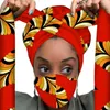 Bandanas Durag En Vente Africain Headwrap Femmes Wax Tissu Traditionnel Headtie Écharpe Turban ensemble avec image assortie Mas.K ensemble de protection 230323