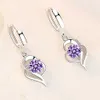 Charm 925 Sterling Silver New Woman Fashion Jewelry High Quality Blue Pink White Purple Crystal Zircon Hot Selling örhängen Z0323