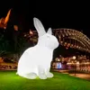 White lighting inflatable rabbit model easter bunny large events animal cartoon for decoration