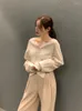 Malhas femininas de moda coreana malha o-pescoço top