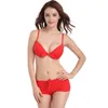 Maillots de bain pour femmes gros nœud papillon rouge Bikini ensemble soutien-gorge à armatures maillots de bain Push Up cordon deux pièces maillot de bain goutte