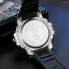 Начатые часы Ohsen Blue Mens Watches Sport Водонепроницаемые кварцевые мужчины Женские наручные часы цифровые двойные часы для часов Relogio Masculino 2023