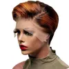 Ny kort peruk kvinnors mode färgade kort rak hårkemikaliefiber huvudbonader230323