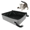 Other Cat Supplies Portable Toilet With Cover Pet Accessories Home Easy Clean Outdoor Camping Cat Litter Box Waterproof Folding Oxford Cloth Soft 230324