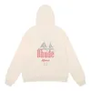 Marque Mode Rhude Manaco Voilier Imprimer Haute Qualité Coton Terry Hoodie Chandail Hommes et Femmes'sdjvr