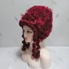 Косплей парик Хэллоуин Модель костюма парик Curly Wig Deep Red