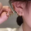 Серьги-гермеры корейские ушные ушные крючки для женщин для женщин с четырьмя продуктами Gold Color Fashion Yeargy Year подарок