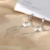 Charme coréen 925 en argent sterling gland longue perle ronde boucles d'oreilles pour femmes bijoux de mariage 2022 tendances Brincos Pendurados Z0323