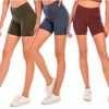Pantalones cortos de Yoga para mujer, Fitness, correr, calle, verano, pantalones cortos de Yoga para mujer, pantalones cortos de Yoga transpirables de cintura alta con sensación de empalme de red