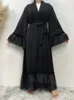 Ubranie etniczne Czarne Ramadan Eid Mubarak niqab szat kimono femme muzulme Dubai Abaya Turcja Arabic ABAYAS For Women Muzułmańska sukienka Hijab 230324