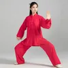 Scenkläder kinesisk traditionell unfimam kvinnor morgon taiji träningskläder män wushu kampsport performance wing chun uniform