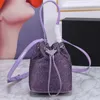 Crystal Diamond Bucket Handbag Crossbody Bag Triangle Shoulder Handbags Flip Wallet Detachable Strap Magnetic Buckle Drawstring Tote Bags