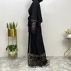 Etnische kleding dames moslim ababya India India Turkije Abaya Dress Wedding Evening feestjurk Elegant Lace Hollow Out 230324