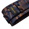 Bow Ties klassieke marineblauwe heren stropdas gestreepte paisley bloemen stropdas pocket square manchetjes zakelijke set cravat cadeau voor mannen dibangu