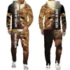 Autumn e Winter Men's Tracksuit 3D The Lion Print Zipper Hoodies Sweatshirts Sets conjuntos de roupas masculinas casuais