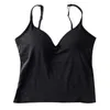 Damestanks dames v-neck camisole verstelbare schouderband met ingebouwde bh-elastische ondergoed mouwloze buistoppen vbcfds1