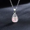 Pendentif Colliers Collier Moonlight Opal Collier Pour Femmes Cadeau 45cm Boîte Chaîne Déclaration Collier Ras Du CouPendentif