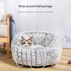 Kattbäddar runda säng mjuk hund kennel vinter djup sovsäck bäska soffa matta valp kudde hus justerbar varm fleece husdjur produkt