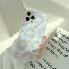 Art Wavy Blue Flower Cases Strawberry Cute Silicone Soft Love Case for iPhone 14 X XR 7 8 Plus 13 Promax 11 12 Mini Xsmax Phone Capa