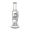 Thick Glass Bongs 11 Inch Birdcage Perc Hookahs Double Stereo Matrix Percolater Smoking Pipes Milky Green Oil Dab Rigs With Bowl LBLX210401