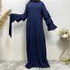 Vêtements ethniques Femme Musulman Ababya Satin Dres Abaya Élégant Dubaï Turquie Arabe Islamique Caftan Saoudien Mousseline De Soie Simple Robe 230324