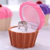 Jewelry Pouches Cute Velvet Cupcake Shaped Wedding Ring Box Earring Necklace Holder Display Organizer Packaging Gift Wholesale HZ014