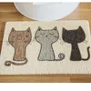 Cat Beds Pet Toilet Mat PVC Waterproof Non-slip Creative Printing Cats Feeding Mats Litter Trapper Easy Cleaning For