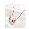 Trend titanium steel necklace female ins personality Roman digital design pendant necklace