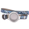 Charm Bracelets 5pcs/lot 25mm Round Glass Floating Memory Locket Pendant Double Wristband Leather For Women Men Gift Jewelry Making