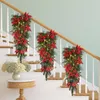 Décoration d'escalier de fleurs décoratives Décoration de Noël sans fil pré-éclairée Guirlande lumineuse à LED Décoration d'intérieur