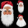 Party Masks Christmas Party Santa Claus Mask Latex Mask Outdoor Ornament Beautiful Santa Costume Masquerade Wig Beard Dress Up Xmas Gift 230324