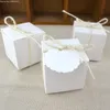 Presentförpackning 50st bröllop baby shower födelsedag gäst evenemang fest ren ren generös vit kub diy godis favorit lådor