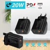 PD 20W Charger 5V 3A UK Type C QC3 0 Double Port Fast Charging Adapter Head