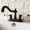 Bathroom Sink Faucets Oil Rubbed Bronze Faucet Basin Two Holes Tap Double Handle And Cold Water Mixer Taps Nhg074